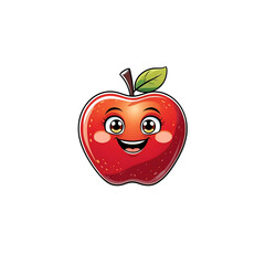 red apple with a smile