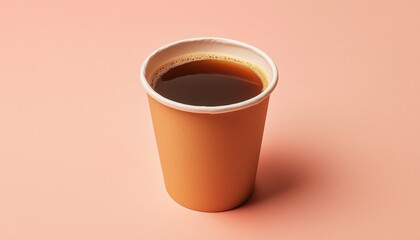 Paper cup brown mockup with coffee bean on morning drink breakfast
