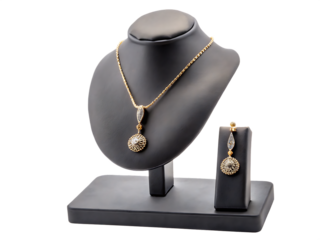  jewelry display necklace pendant isolated on white background PNG, AI GENERATED