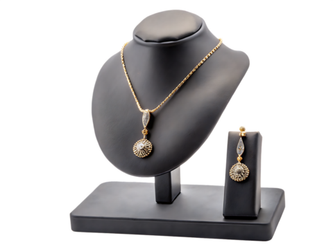  jewelry display necklace pendant isolated on white background PNG, AI GENERATED