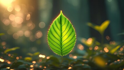 Leaf with internal light pattern