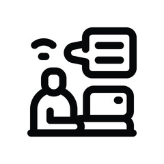 customer service line icon. Clean and minimalist vector icon for websites, mobile apps, presentations, and logos. Fully scalable and customizable for any project.