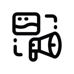 digital marketing line icon. Clean and minimalist vector icon for websites, mobile apps, presentations, and logos. Fully scalable and customizable for any project.