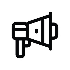 megaphone line icon. Clean and minimalist vector icon for websites, mobile apps, presentations, and logos. Fully scalable and customizable for any project.
