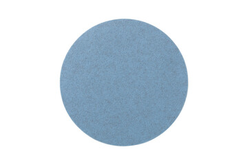 A single light blue felt circle isolated on a transparent background isolated on transparent...