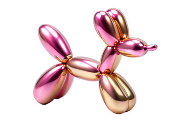 3D Rendering of beautiful, trending and realistic Balloon dog with white background