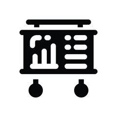 presentation glyph icon. Strong and solid vector icon for websites, mobile interfaces, presentations, and visual branding. High quality and easy to edit.
