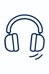 Fototapeta premium Over-Ear Headphones Icon Vector Illustration for Audio, Music, and Podcast Designs