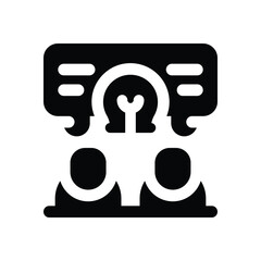 collaboration glyph icon. Strong and solid vector icon for websites, mobile interfaces, presentations, and visual branding. High quality and easy to edit.