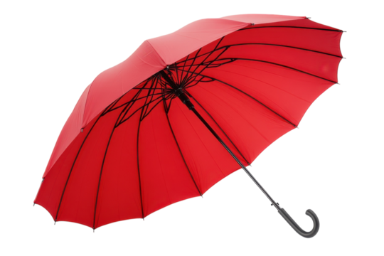Crimson Canopy A Vibrant Red Umbrella to Protect Against the Stormy Weather and Rain Showers on transparent background