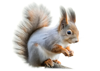 Obraz premium red squirrel isolated on white background PNG, AI GENERATED