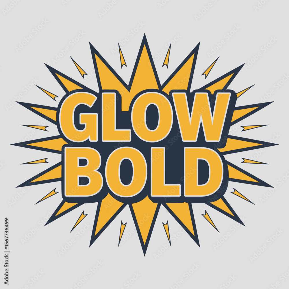 Fototapete glow bold text effect graphic design illustration vector creative typography poster banner design el