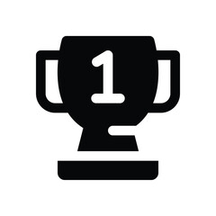 trophy glyph icon. Strong and solid vector icon for websites, mobile interfaces, presentations, and visual branding. High quality and easy to edit.