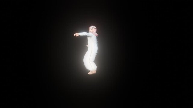 Football animation with arabian man character. For creating video content for YouTube, Instagram, social media, and more. Transparent background. PNG video file.