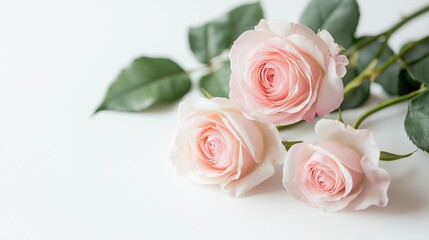 Soft Pink Roses Close - up: Minimalist Fresh Layout for Wedding Invitations & Romantic Creative Design