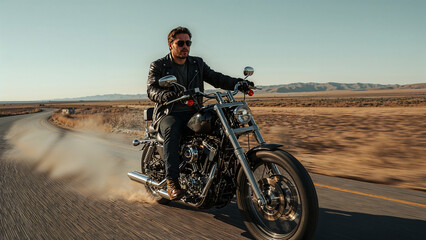 Obraz premium Man on a motorcycle