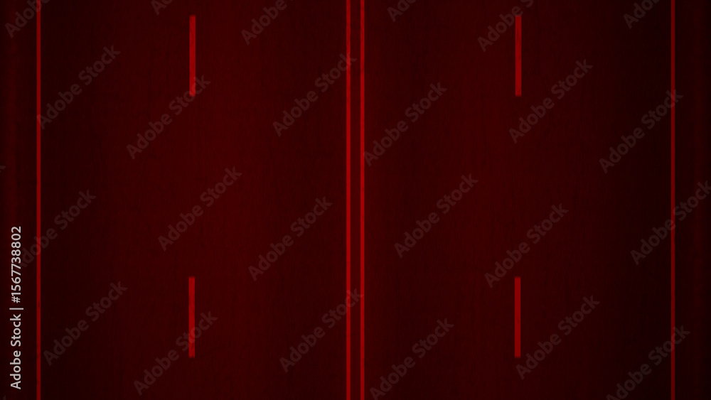 Poster red laser beams are scanning a dark surface, creating an abstract, minimalist pattern of vertical an