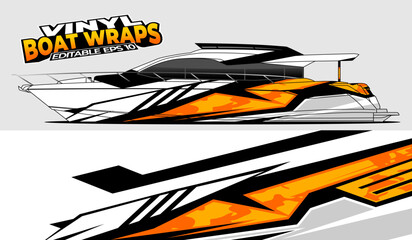 Fototapeta premium Graphic boat vinyl wrap sticker design