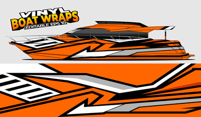 Graphic boat vinyl wrap sticker design