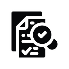 evaluation glyph icon. Strong and solid vector icon for websites, mobile interfaces, presentations, and visual branding. High quality and easy to edit.