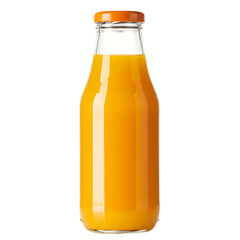 Orange juice bottle isolated on a transparent background