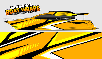 Graphic boat vinyl wrap sticker design