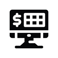 computer glyph icon. Strong and solid vector icon for websites, mobile interfaces, presentations, and visual branding. High quality and easy to edit.