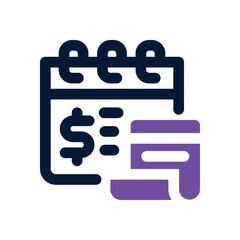 calendar duotone icon. Sleek and modern vector icon for websites, mobile apps, marketing materials, and corporate design. Fully scalable and ready to use.