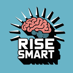 Rise smart brain power illustration for education and learning concepts and creative thinking ideas vector artwork on transparent background