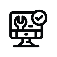 computer service line icon. Clean and minimalist vector icon for websites, mobile apps, presentations, and logos. Fully scalable and customizable for any project.