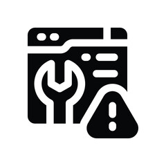 error glyph icon. Strong and solid vector icon for websites, mobile interfaces, presentations, and visual branding. High quality and easy to edit.