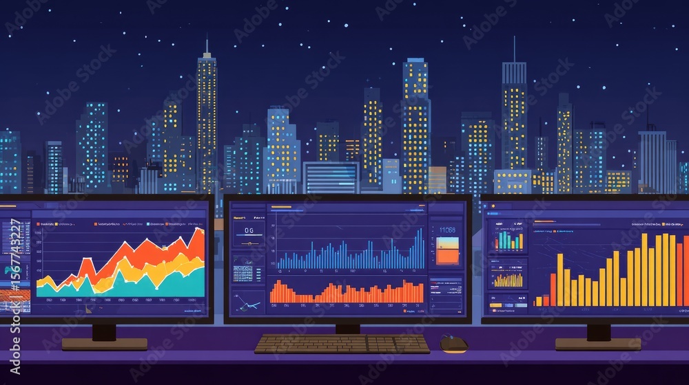 Poster business intelligence dashboard displaying data insights supported by it infrastructure