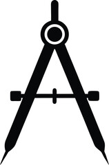 compass drawing tool icon silhouette on white back (2).eps