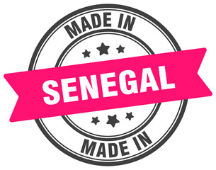 Made in Senegal round sign. Made in Senegal stamp.