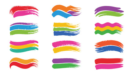 “Hand-Drawn Vector Dry Brush and Crayon Strokes – Colorful Pastel Chalk and Charcoal Textured Background Collection with Grungy Rectangles, Wide Stripes, Uneven Rough Shapes”