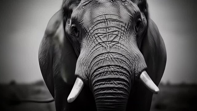 Majestic Elephant Closeup Face Outdoors Portrait