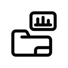 folder database line icon. Clean and minimalist vector icon for websites, mobile apps, presentations, and logos. Fully scalable and customizable for any project.