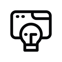 bulb line icon. Clean and minimalist vector icon for websites, mobile apps, presentations, and logos. Fully scalable and customizable for any project.