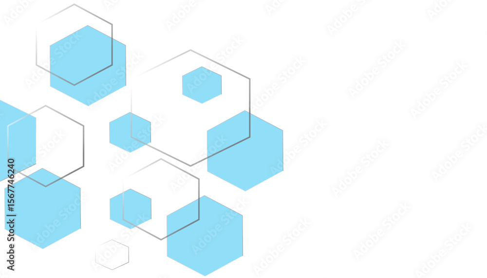 Poster white and blue technology hexagonal abstract background. abstract blue hexagon or digital technology