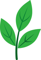 Leafy branch vector, green eco icon, environmental awareness, nature conservation, botanical illustration, world environment day