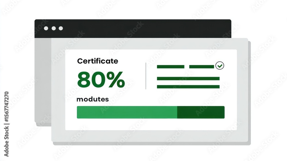 Poster it certification course progress bar and user interface showing module completion