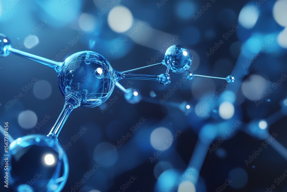 Poster close-up view of a complex molecular structure.