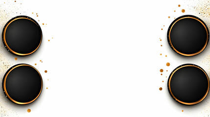Gold-veined abstract round marble stickers with a lavish glitter accent