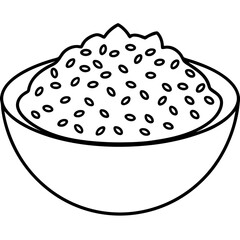 Chia seeds line art vector