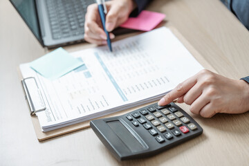 Financial business analysis. Account management. Accounting finance calculator. Accountant analysis...