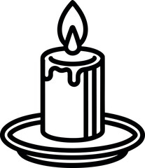 Candle with Dripping Wax Icon