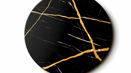 Gold-veined abstract round marble stickers with a lavish glitter accent