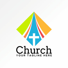 Logo design graphic concept creative premium vector stock image top sell square cut swoosh church spirit prayer christ community believe faith charity