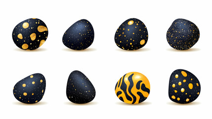 Gold-veined abstract round marble stickers with a lavish glitter accent