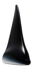 Orca dorsal fin with tall, triangular shape and smooth texture